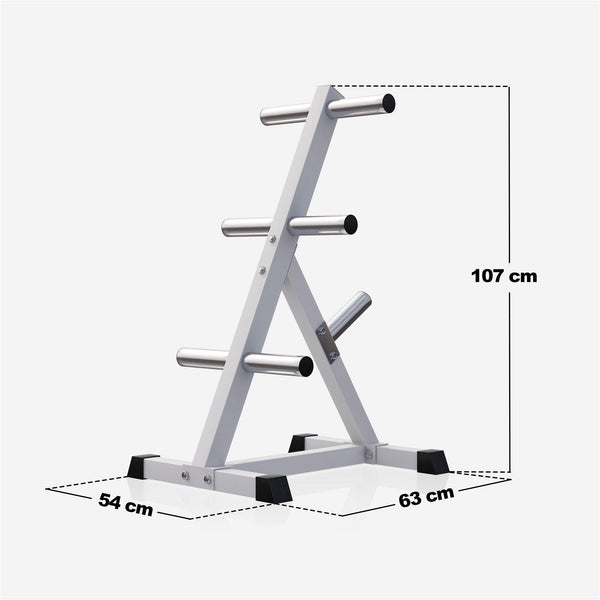 Suport discuri olimpice alb/negru - Gorilla Sports Ro