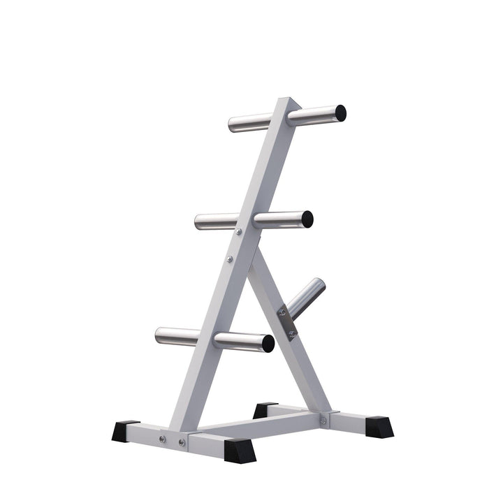 Suport discuri olimpice alb/negru - Gorilla Sports Ro