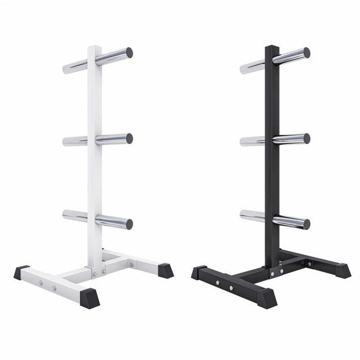 Suport discuri olimpice cu 3 bare 50/51 mm Negru/Alb - Gorilla Sports Ro