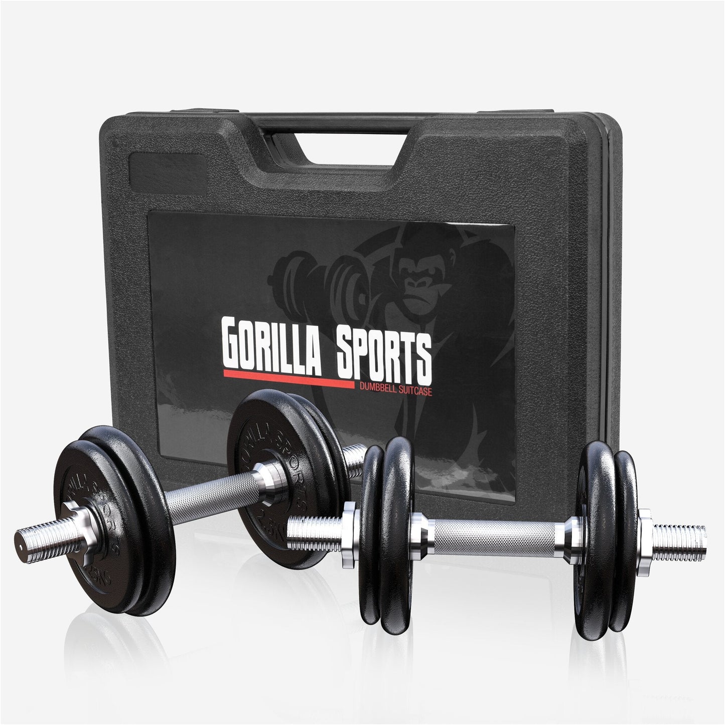 Set de gantere de 20 kg din fontă cu geantă