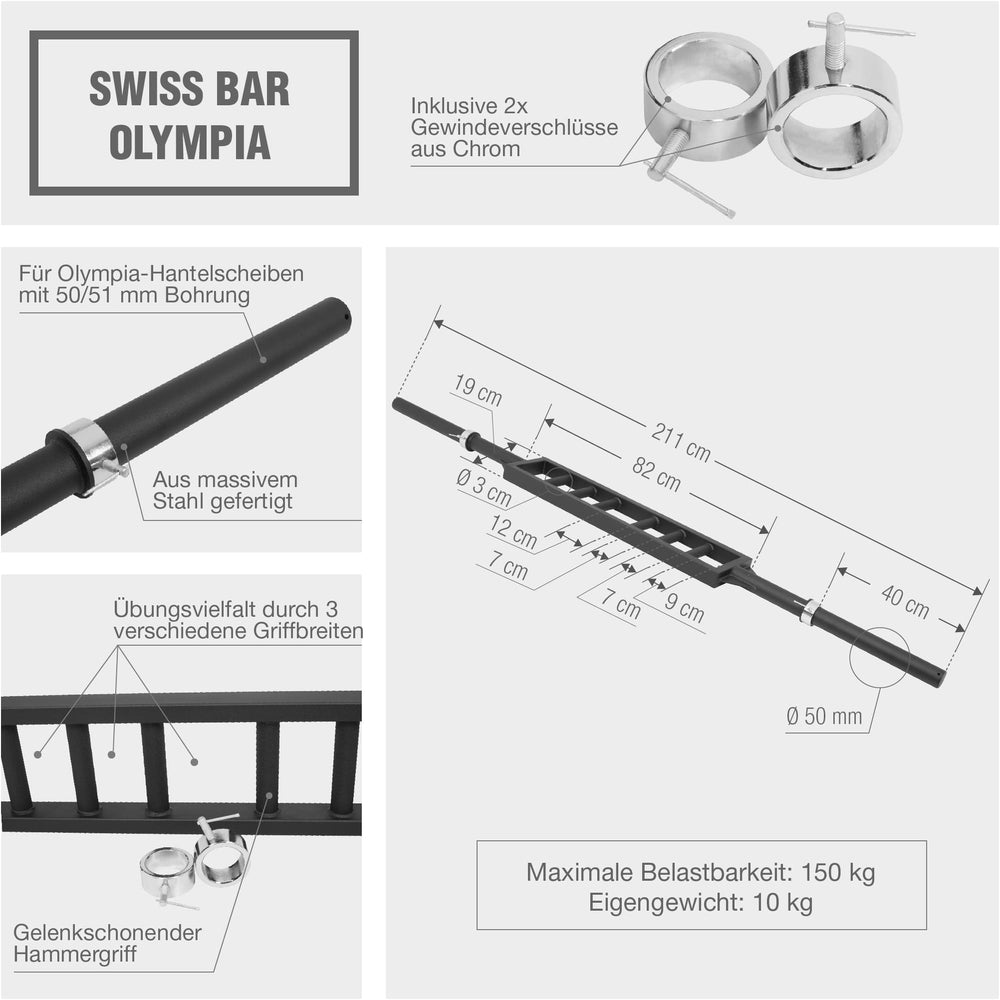 Bara olimpica Swiss 50/51mm - Gorilla Sports Ro
