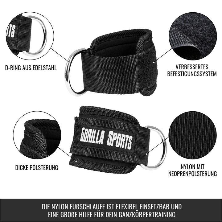 Curea din nailon pentru picioare cu căptușeală - Gorilla Sports Ro