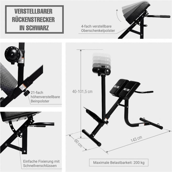 Glute Ham Raise aparat de extensie a spatelui reglabil