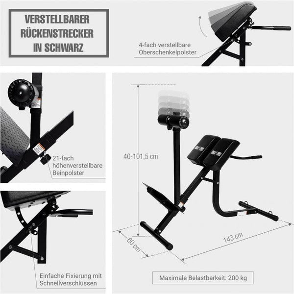 Glute Ham Raise aparat de extensie a spatelui reglabil