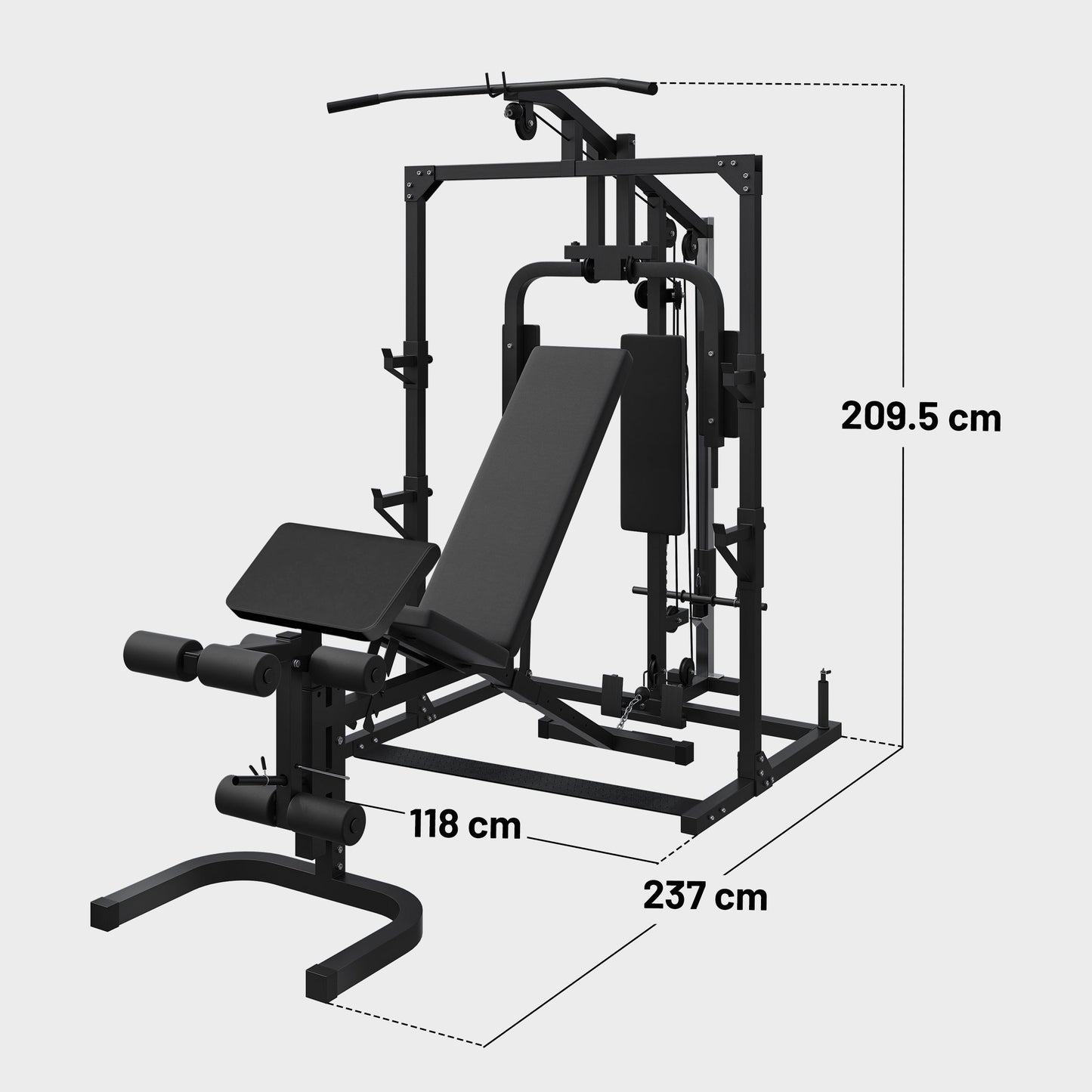 Stație de forță Home Gym incluzând bancă de haltere
