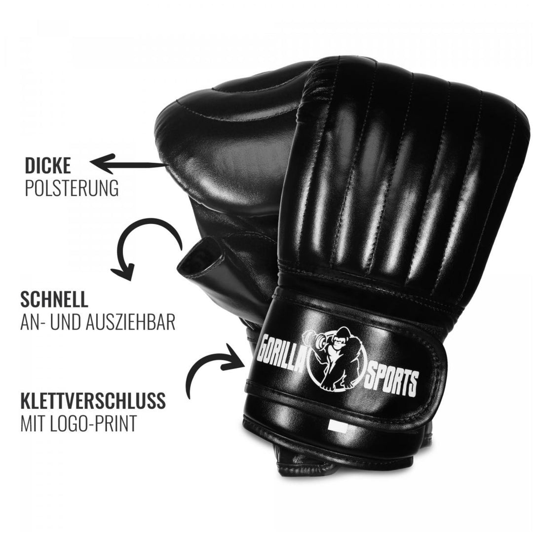 Manusi de box usoare pe negru - Gorilla Sports Ro