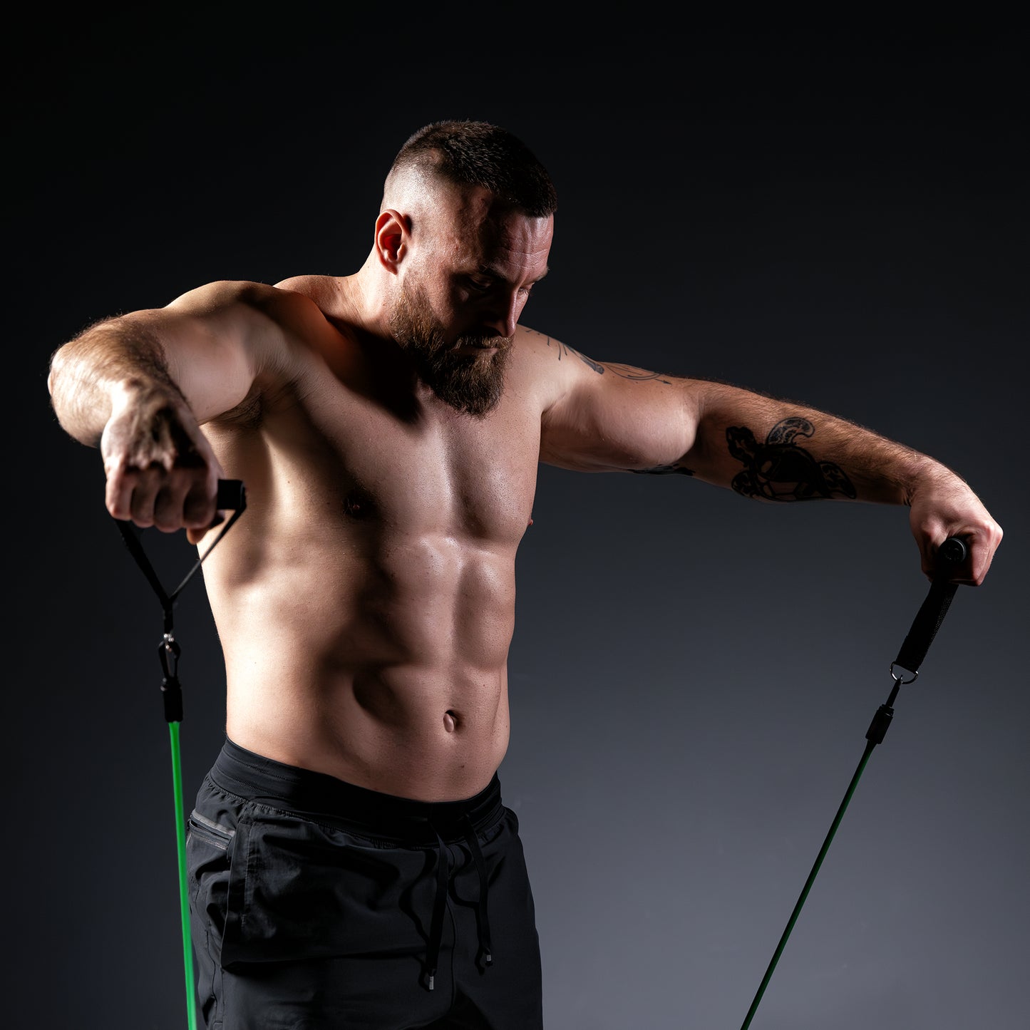 Set de 3 tuburi de fitness, inclusiv mânere și geantă