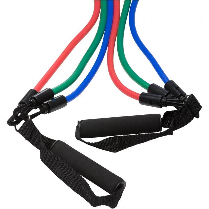 Set de 3 tuburi de fitness, inclusiv mânere și geantă