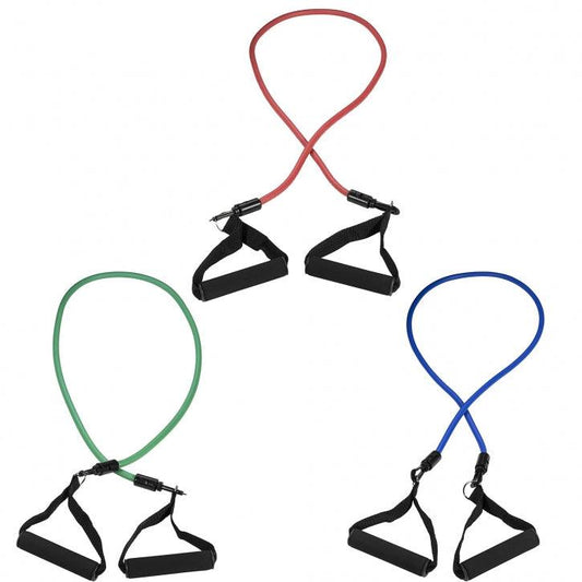 Set de 3 tuburi de fitness, inclusiv mânere și geantă