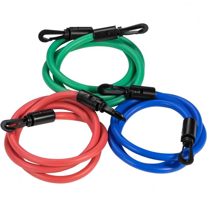 Set de 3 tuburi de fitness, inclusiv mânere și geantă