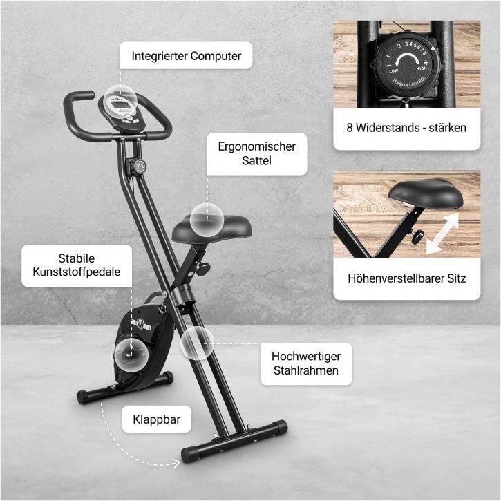 Bicicletă de exerciții X-Frame pliabilă