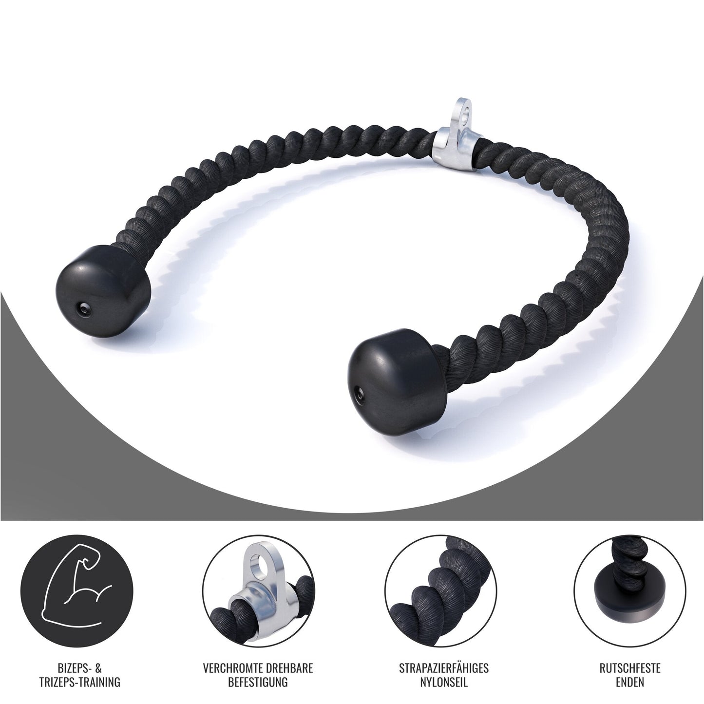 Sfoara pentru triceps/biceps din nailon, incluzând articulație pivotantă