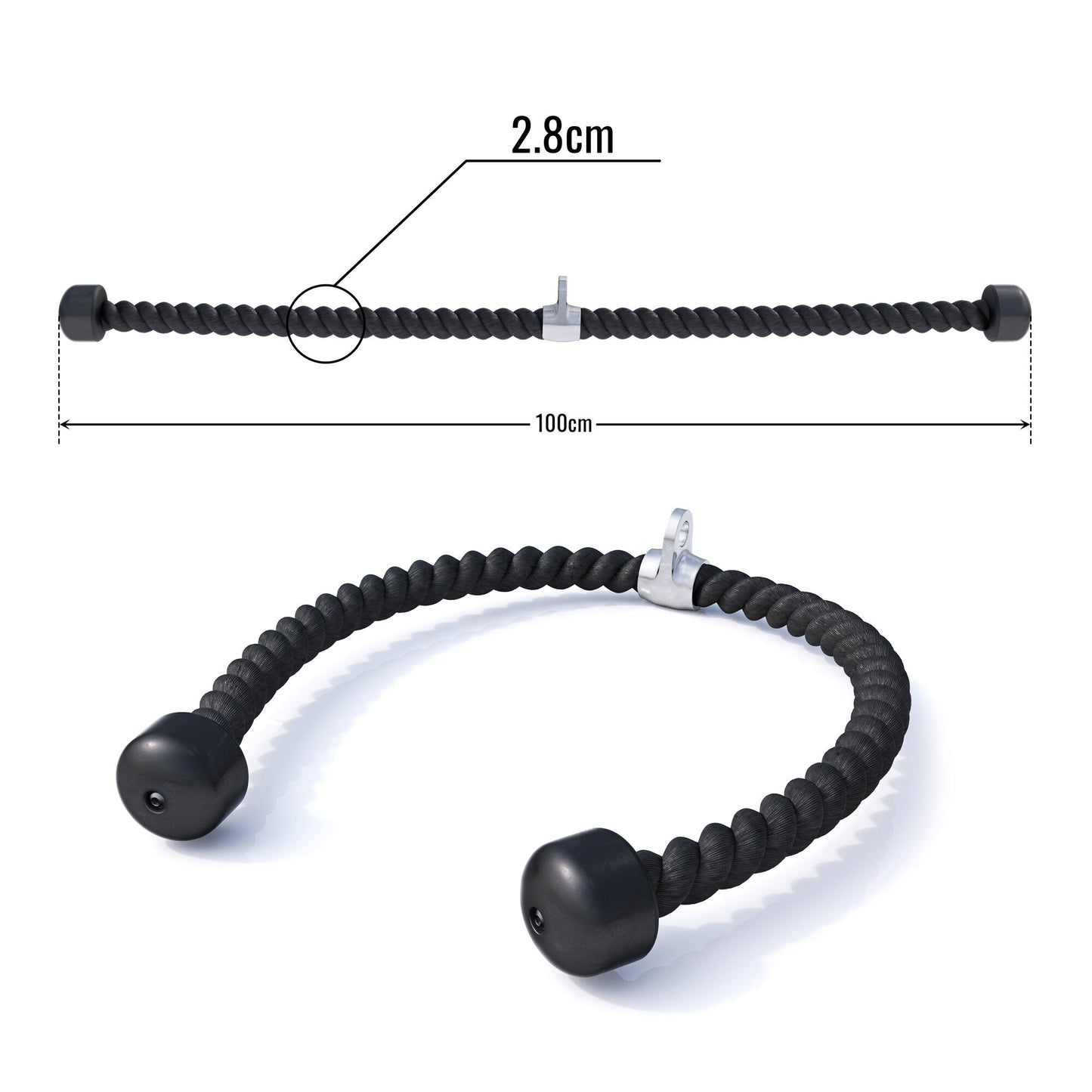 Sfoara pentru triceps/biceps din nailon, incluzând articulație pivotantă