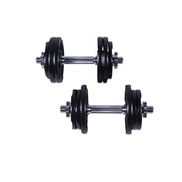 Set, gantere Gripper Black 20 kg cu 2x 2,5 kg + 2x 1,25 kg greutate suplimentara Gorilla Sports