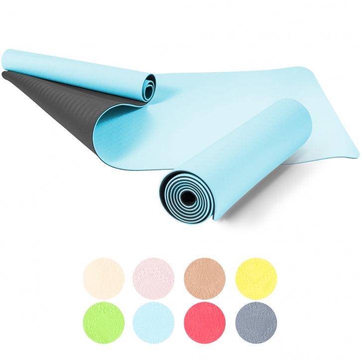 Saltea de yoga cu partea inferioară antiderapantă, lățime 60 cm și grosime 0,6 cm