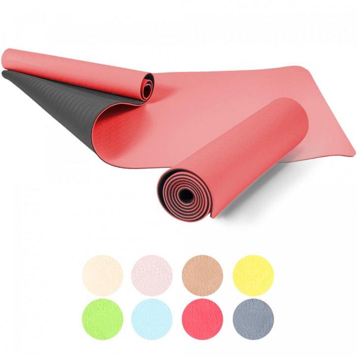 Saltea de yoga cu partea inferioară antiderapantă, lățime 60 cm și grosime 0,6 cm