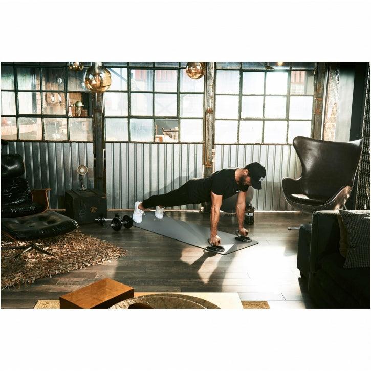 Saltea de yoga cu partea inferioară antiderapantă, lățime 60 cm și grosime 0,6 cm
