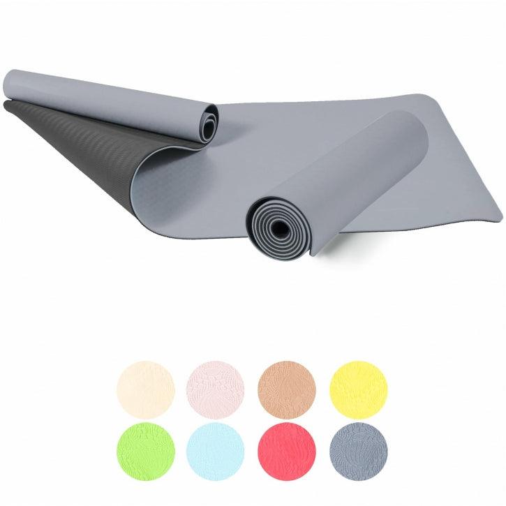 Saltea de yoga cu partea inferioară antiderapantă, lățime 60 cm și grosime 0,6 cm
