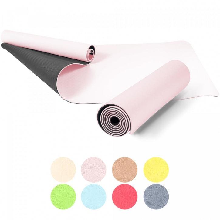 Saltea de yoga cu partea inferioară antiderapantă, lățime 60 cm și grosime 0,6 cm