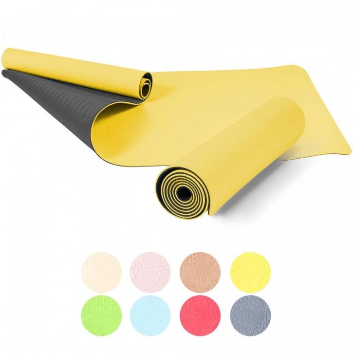 Saltea de yoga cu partea inferioară antiderapantă, lățime 60 cm și grosime 0,6 cm