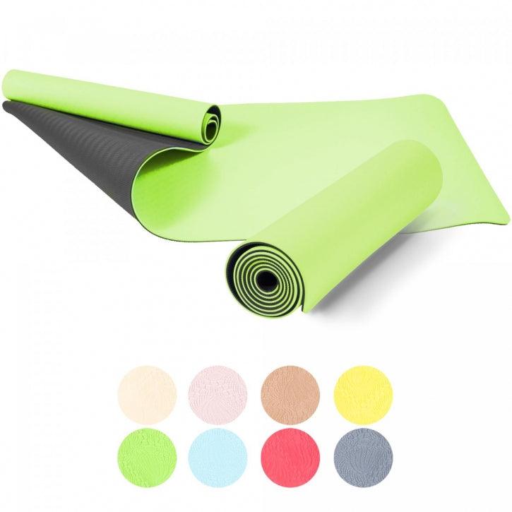 Saltea de yoga cu partea inferioară antiderapantă, lățime 60 cm și grosime 0,6 cm