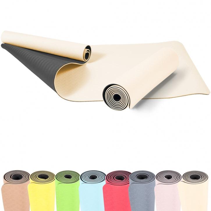 Saltea de yoga cu partea inferioară antiderapantă, lățime 60 cm și grosime 0,6 cm