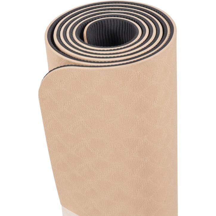 Saltea de yoga cu partea inferioară antiderapantă, lățime 60 cm și grosime 0,6 cm