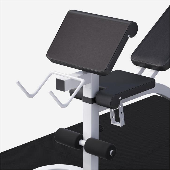 Bancă înclinată cu suport pentru genuflexiuni inclus, set de haltere 75 kg