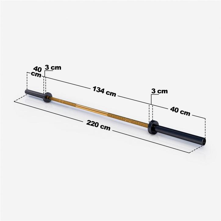 Bară olimpică Cerakote 220 cm cu închizători
