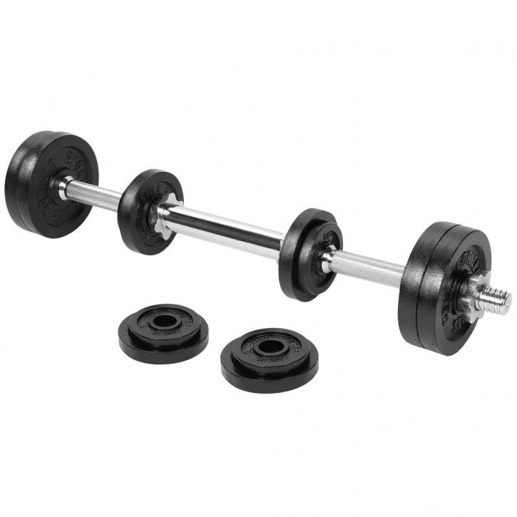 Set de gantere 2 în 1 din fontă, 22 kg