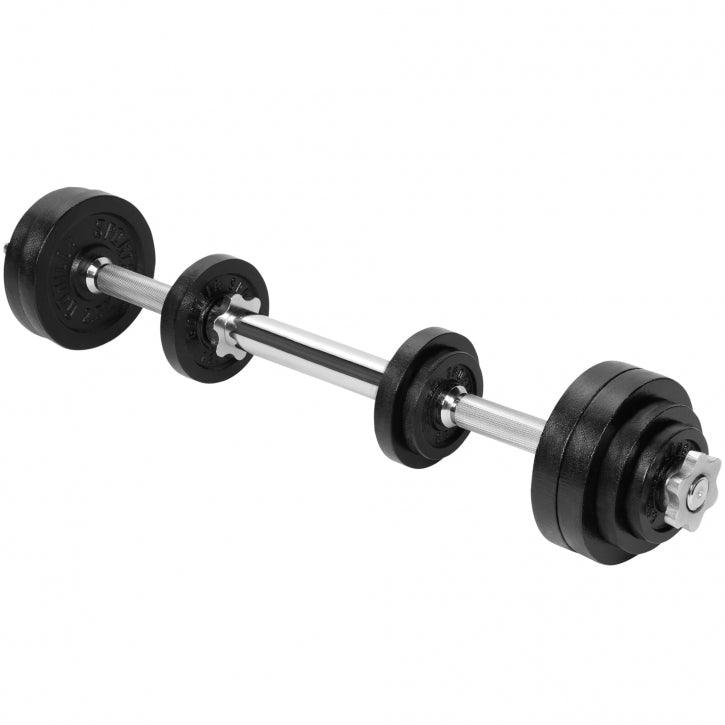 Set de gantere 2 în 1 din fontă, 22 kg