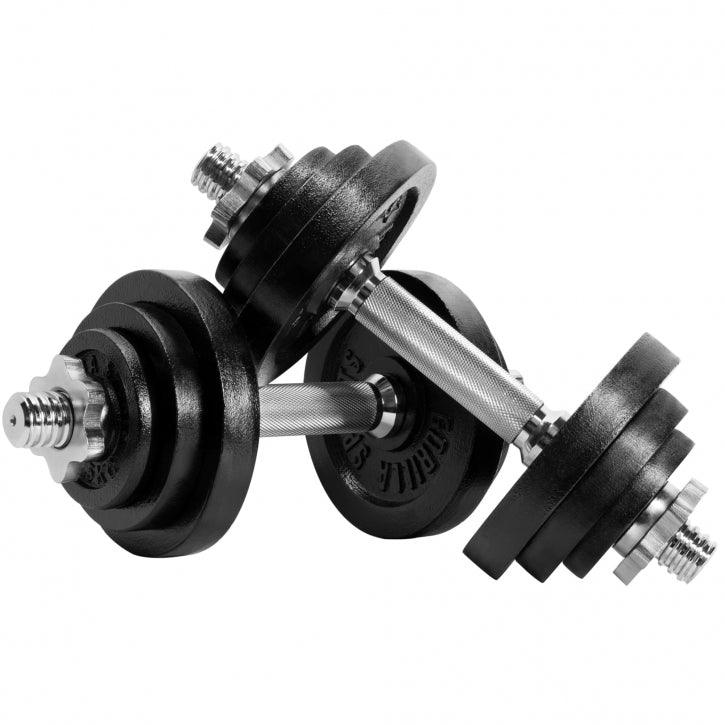 Set de gantere 2 în 1 din fontă, 22 kg