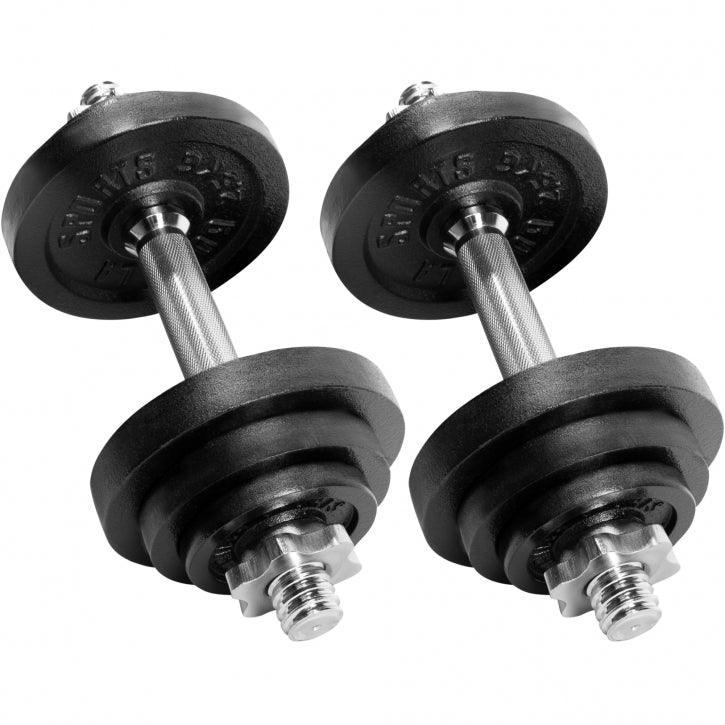 Set de gantere 2 în 1 din fontă, 22 kg