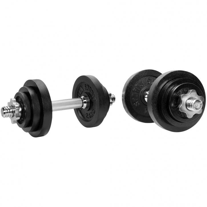 Set de gantere 2 în 1 din fontă, 22 kg