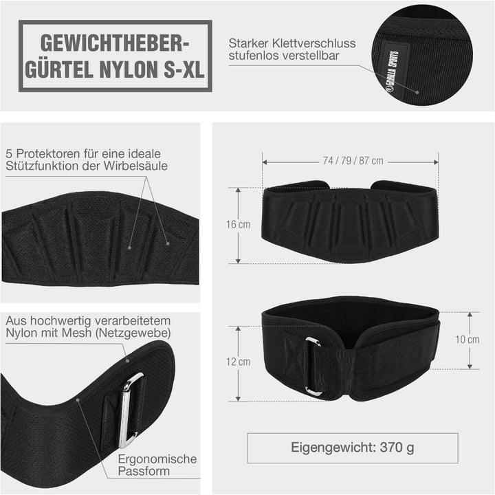 Centura pentru brâu neagra S, M și L - Gorilla Sports Ro