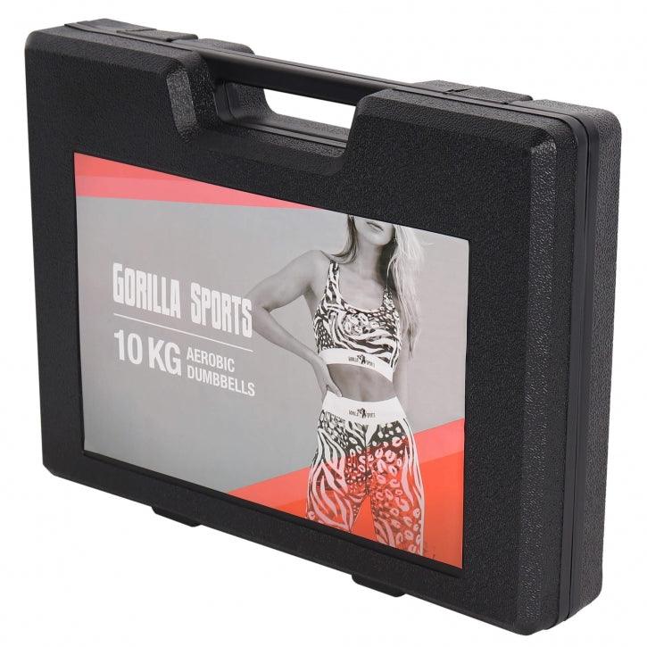 Set de gantere de gimnastică din neopren de 10 kg cu geantă