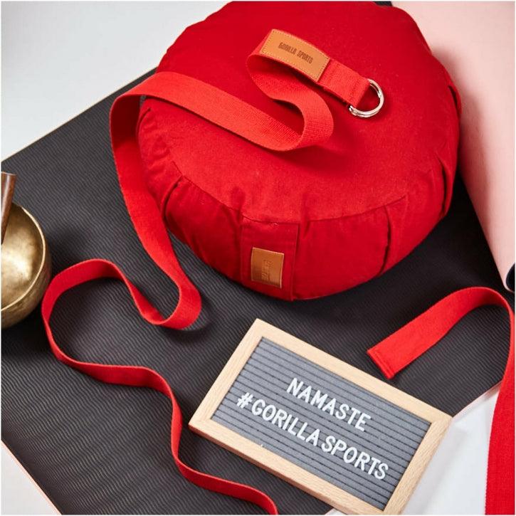 Pernă de meditație rotundă, cu diametrul de 30 cm și înălțimea de 18 cm