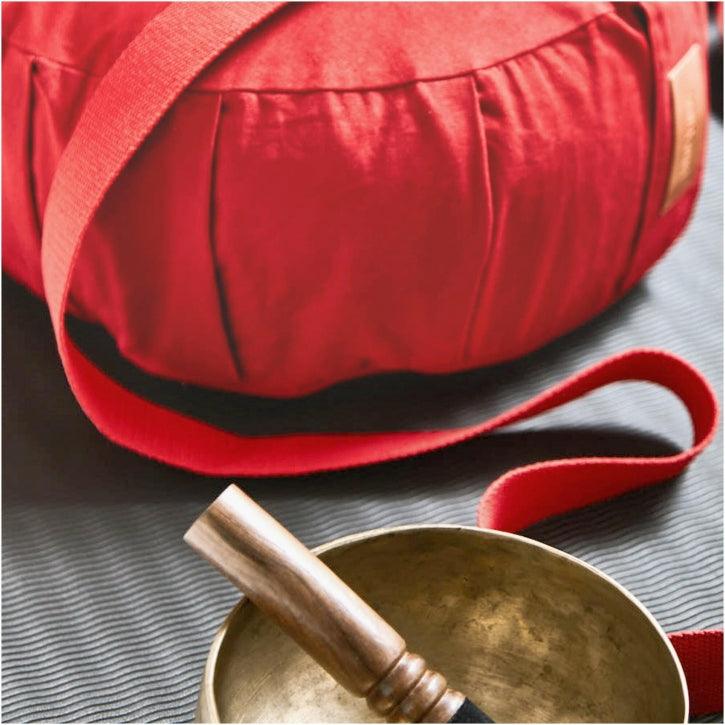 Pernă de meditație rotundă, cu diametrul de 30 cm și înălțimea de 18 cm