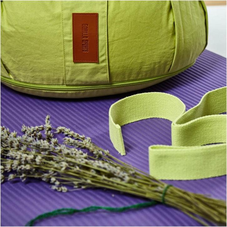 Pernă de meditație rotundă, cu diametrul de 30 cm și înălțimea de 18 cm
