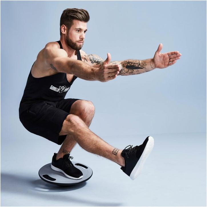 Placa de echilibru cu mânere, negre/gri închis - Gorilla Sports Ro