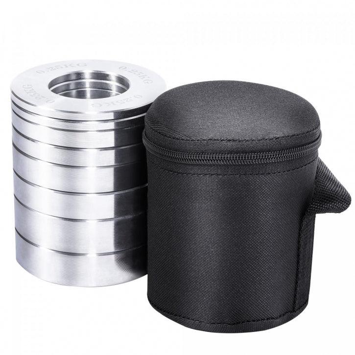 Set de discuri de haltere cromate Olympia 5 kg, inclusiv geantă de transport