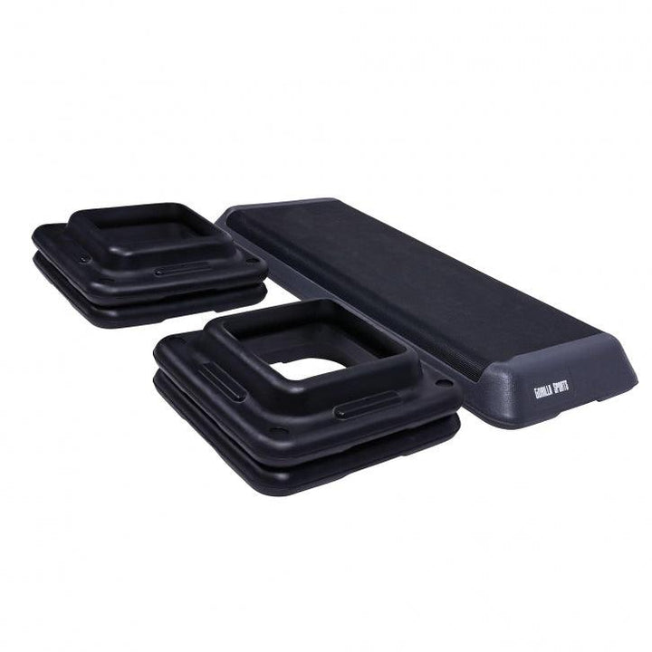 Scălă de trepte cu covoraș de cauciuc negru/gri închis - Gorilla Sports Ro