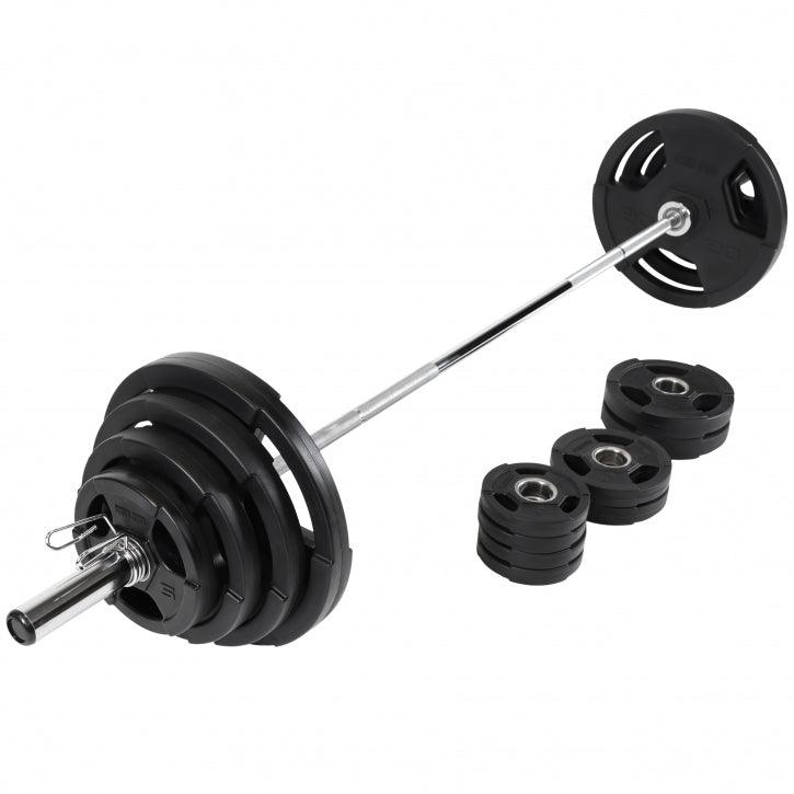 Set de haltere Olympia cu mâner din plastic 130 kg