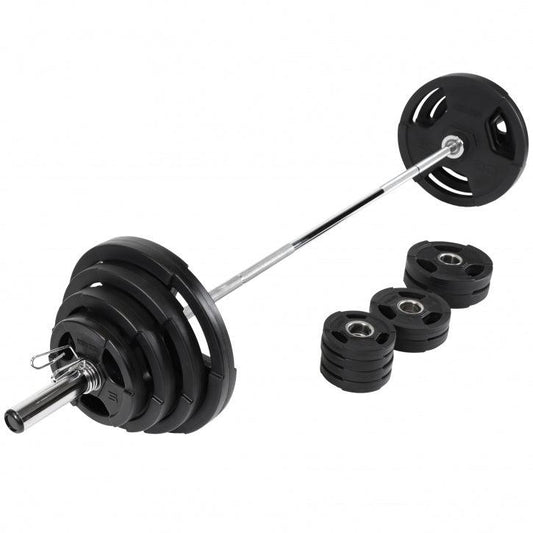 Set de haltere Olympia cu mâner din plastic 130 kg