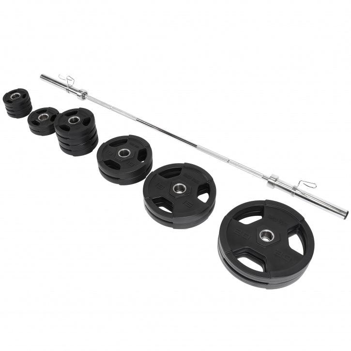 Set de haltere Olympia cu mâner din plastic 130 kg