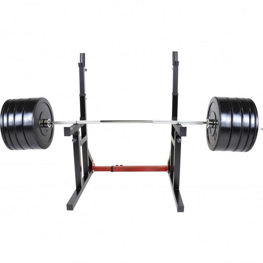 Rack pentru genuflexiuni reglabil pe înălțime și lățime, incluzând set de haltere cu discuri de protecție olimpice de 170 kg