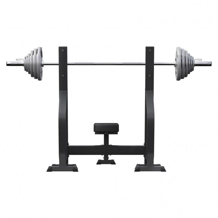 Bancă de haltere cu 2 rafturi incluse, set de haltere lungi Olympia 130 kg
