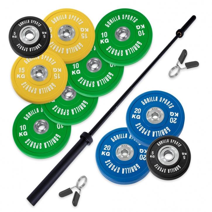 Set de haltere cu discuri de protecție Olympia PRO 140 kg