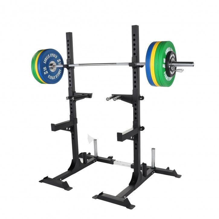 Rack pentru genuflexiuni incluzând set de haltere olimpice profesionale de 140 kg