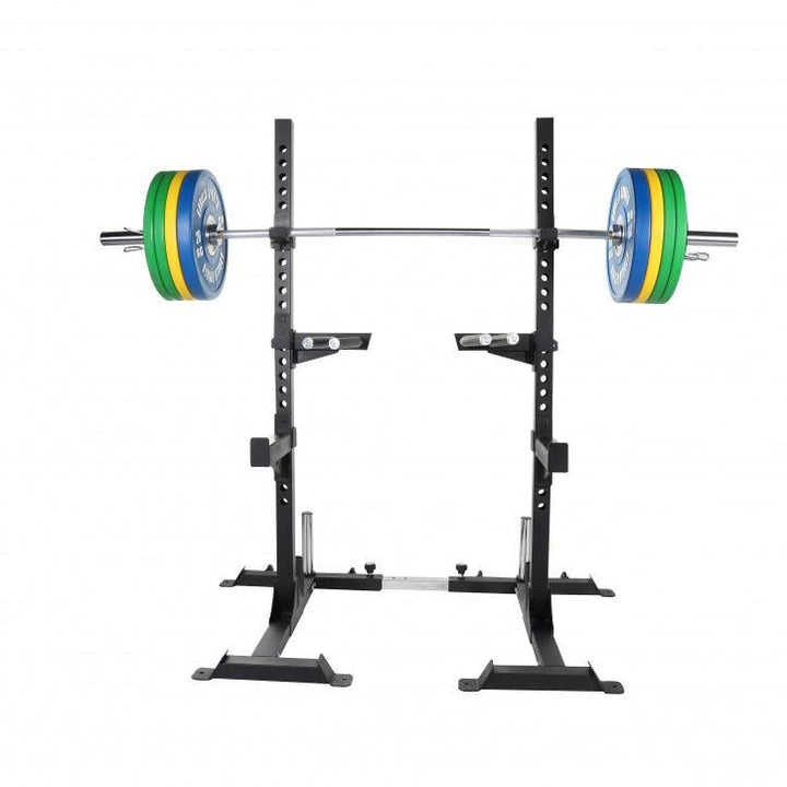 Set profesional, rack si haltera cu discuri olimpice si sigurante pe arc, 140 kg Gorilla Sports